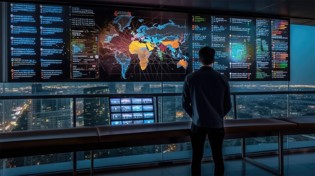 Man standing in front of a panel